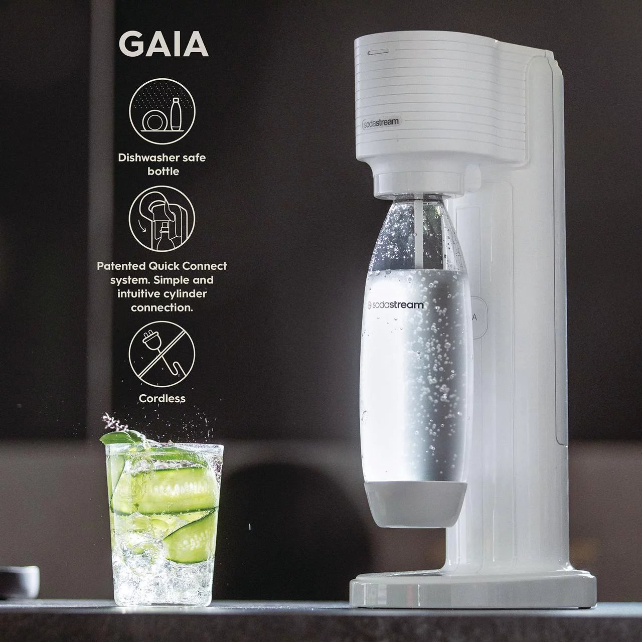 Gaia Sparkling Water Maker - White