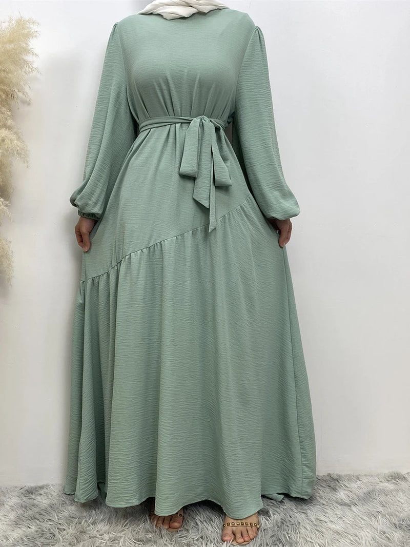 Eid Muslim Dress for Women Abaya Morocco Party Dresses Ramadan Lace-Up Abayas Kaftan Islam Modest Dubai Arab Long Robe 2024