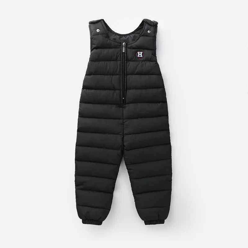 Children'S down Jacket Pants Baby Boys outside Crotch Strap Winter Girls Siamese Kids Trousers Thick down Vest Windproof