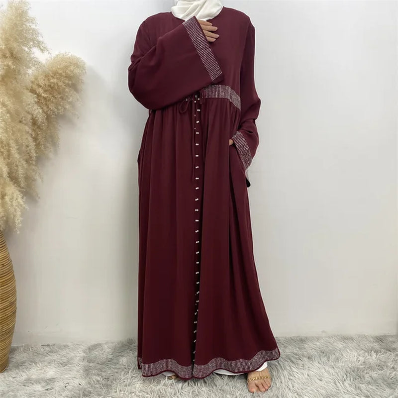 Latest Abaya Dubai Luxury Muslim Women Clothing Nida Turkey Prayer Modest Dress Hijab Kaftan for Woman Ramadan Kimono Robe