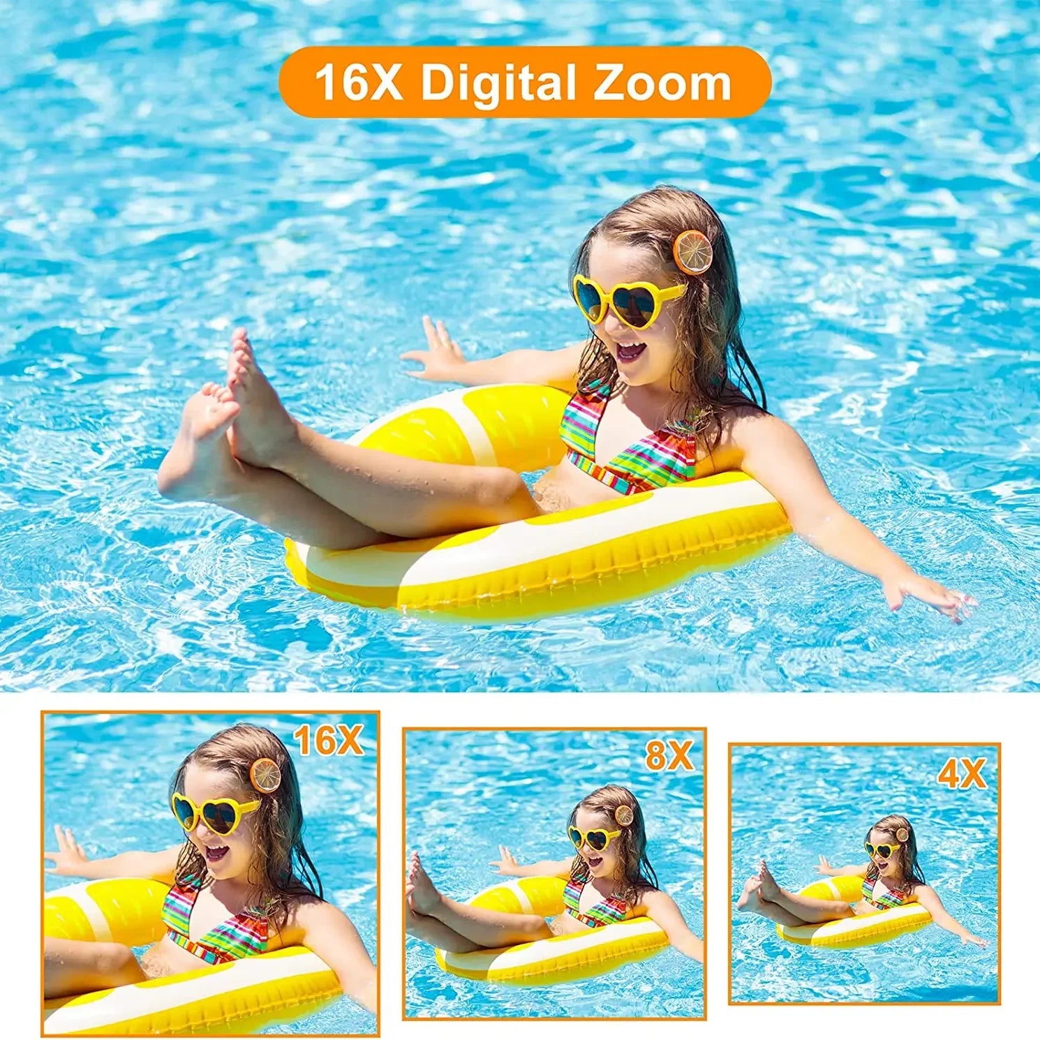 HD 2.4 Inches 1080P Digital Camera Rechargeable Cameras with 16X Zoom Compact Camera 44MP Cameras for Kids Girls Camera Digit