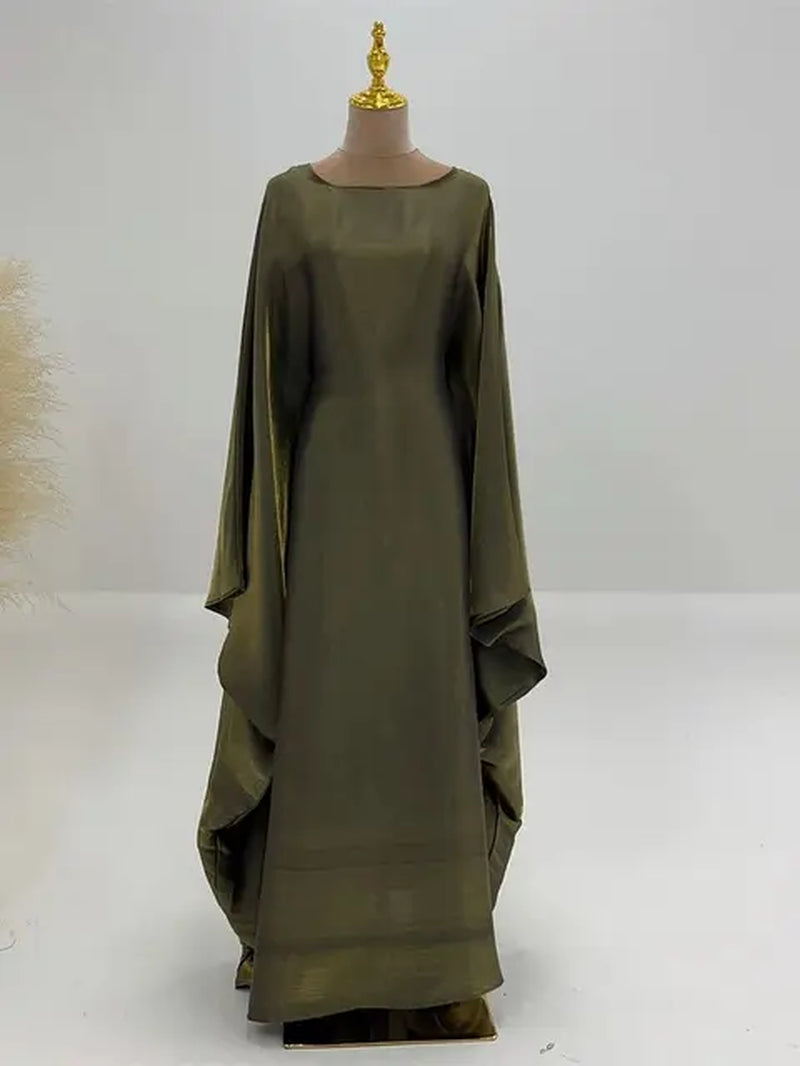 Summer Butterfly Batwing Satin Shiny Abaya Dubai Luxury 2024 Islam Muslim Maxi Kaftan Dress Kebaya Abayas for Women Vestidos